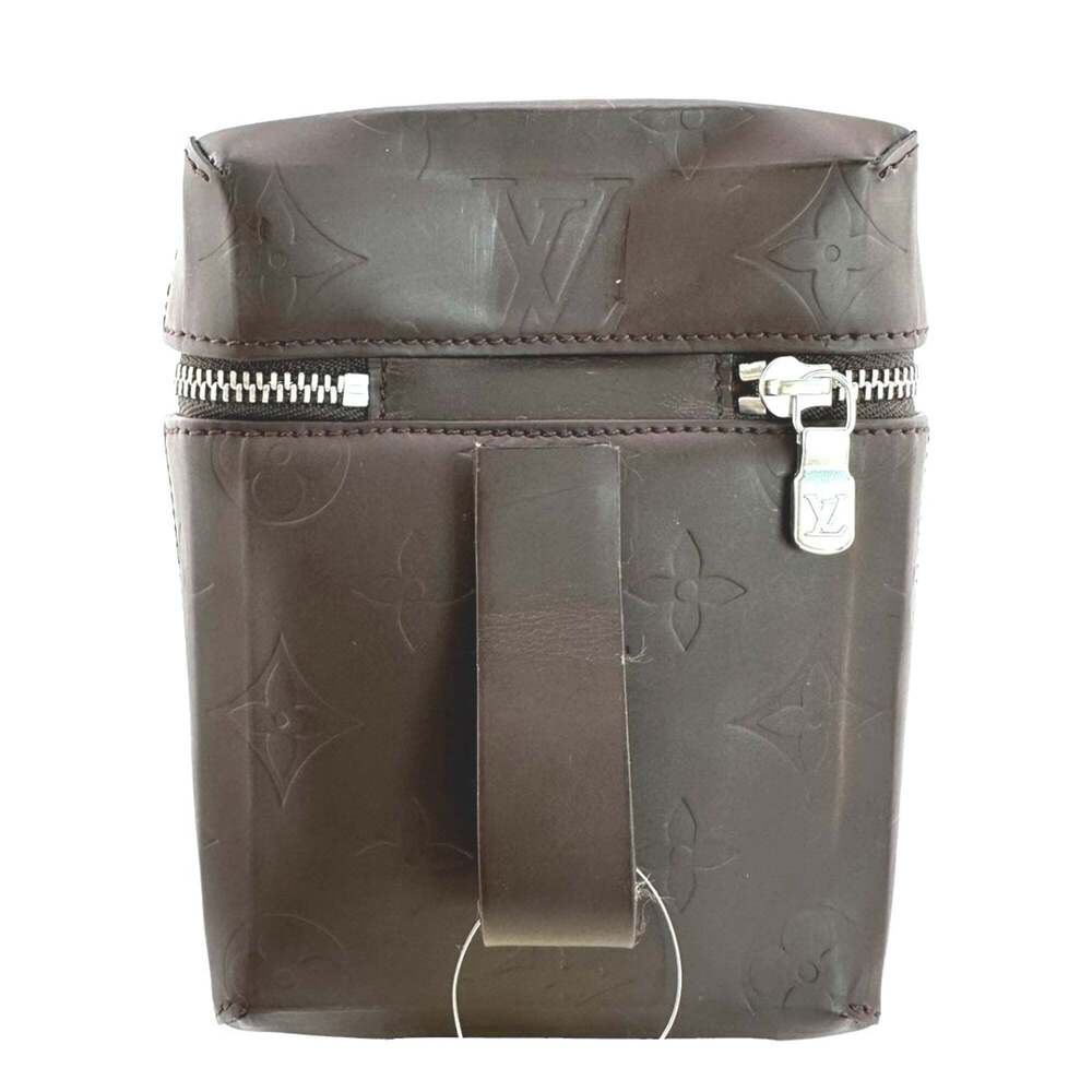 LOUIS VUITTON Authentic Brown Monogram Leather Pouch - Picture 3 of 11